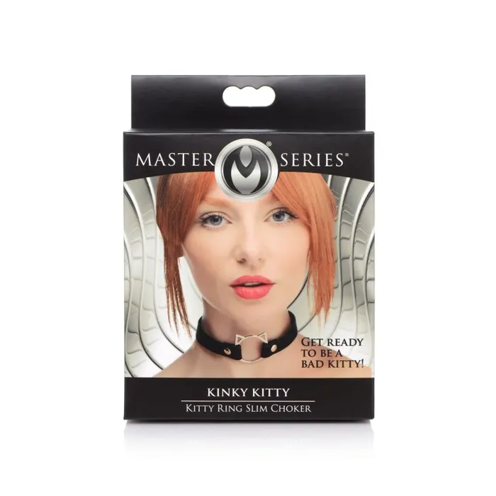 Anal Master Series Kinky Kitty Ring Slim Choker Black