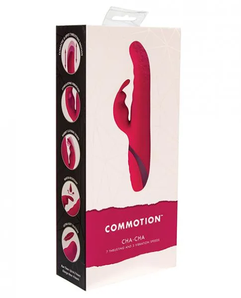 BMS Vibrators Commotion Cha Cha Raspberry Red Rabbit Vibrator BMS Vibrators Commotion Cha Cha Raspberry Red Rabbit Vibrator