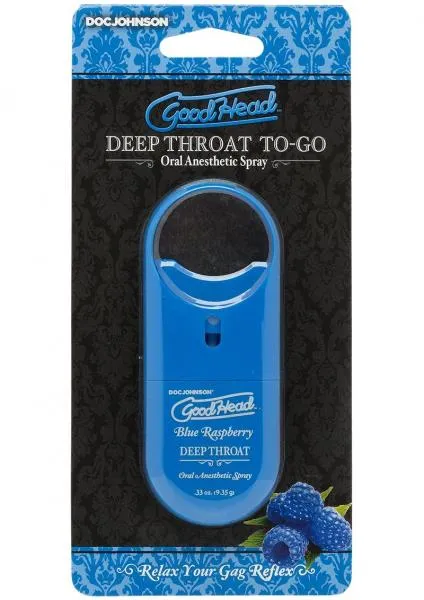 Goodhead Deep Throat Spray To Go Blue Raspberry 33oz Doc Johnson Vibrators Goodhead Deep Throat Spray To Go Blue Raspberry 33oz Doc Johnson Vibrators
