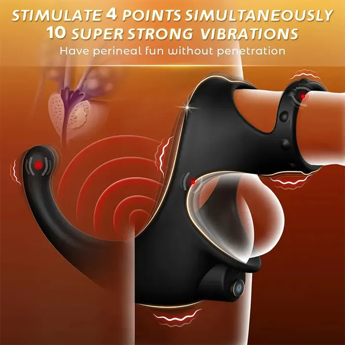 Male Sex Toys OOTYEMO DualAction Prostate Vibrating Cock Ring