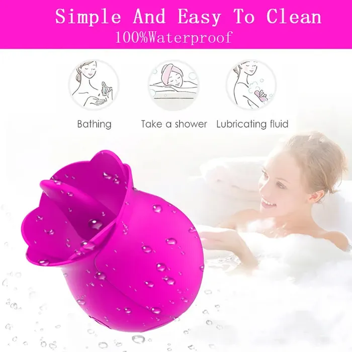 OOTYEMO Vibrators Rose Toy Tongue Licking Clit Vibration