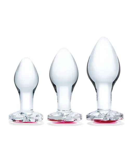 Anal Electric Eel INC Glas 3 Pc Heart Jewel Glass Anal Training Kit