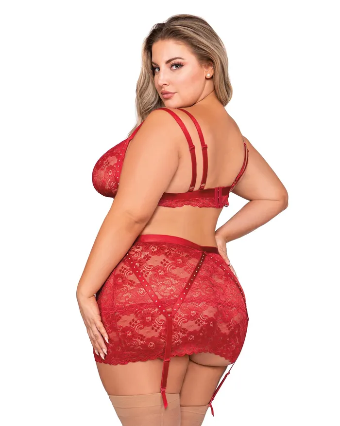 Female Sex Toys Dreamgirl Dreamgirl Scalloped Lace Bralette Garterskirt GString Set with Studded Strapping Female Sex Toys Dreamgirl Dreamgirl Scalloped Lace Bralette Garterskirt GString Set with Studded Strapping