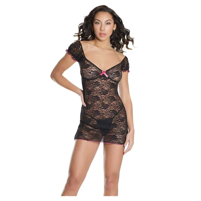 iloveexcitement Couples Coquette Stretch Floral Print Lace Dress