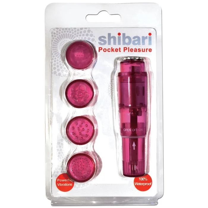 Vibrators Voodoo Voodoo Pocket Pleasure w 4 Attachments Pink