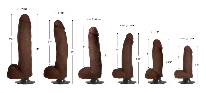 Curve Toys Female Sex Toys JOCK Dark Brown Vibrating Dildo With Balls