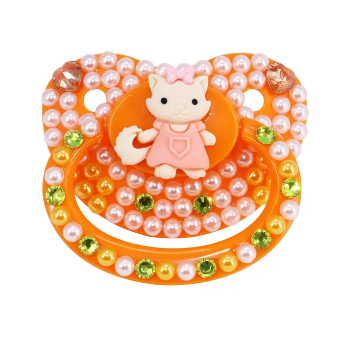 Kitten Orange Green Adult Pacifier The Kinky Peach Vibrators