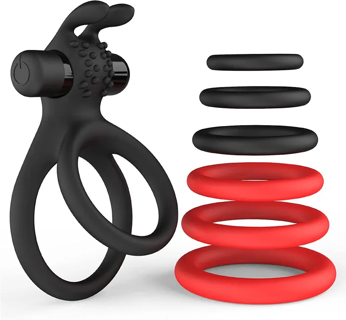 Male Sex Toys Sohimi 7 Different Sizes Soft Silicone Penis Ring with Vibration