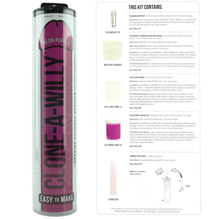 Vibrators CloneAWilly Neon Purple Nalpac