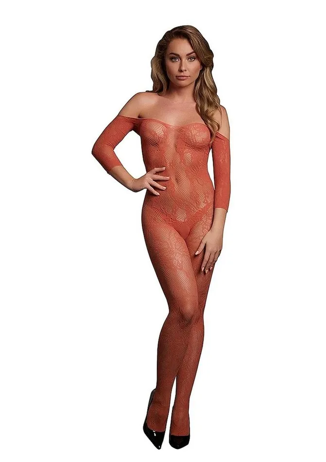 Bodystockings Playsuits Le Desir Lace Long Sleeved Bodystocking Le Desir