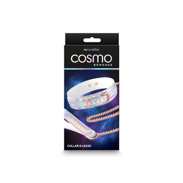 NS Novelties Cosmo Bondage Collar Leash Rainbow Couples