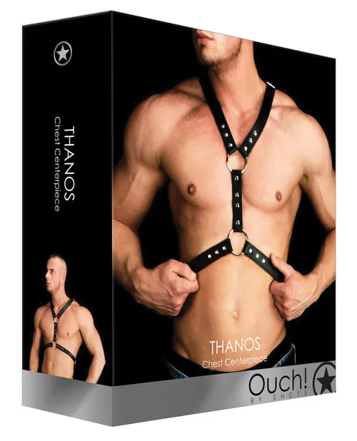 Shots Ouch Thanos Chest Centerpiece Body Harness Black Shots Anal