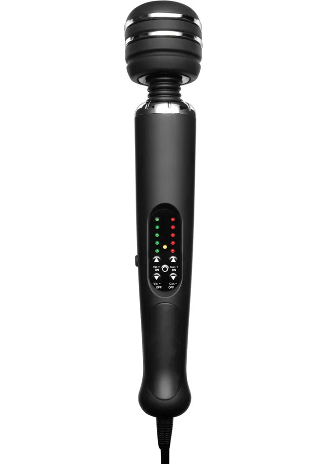 XR Brands Zeus Electrosex Arcana Electro Vibe Silicone Wand Massager Black Vibrators